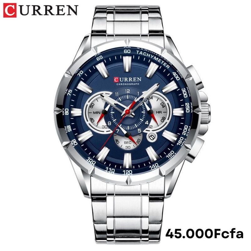 Curren Chrono Acier Bleu
